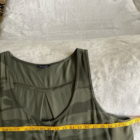 Splendid Green Camo Tank Dress Size L - Picture 8 of 9